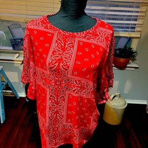 L Love Red Bandana Top